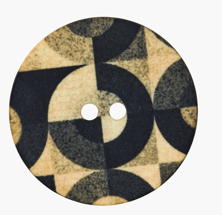 Polyester button 2 - holes, 28mm, Circle - Galedi Pins