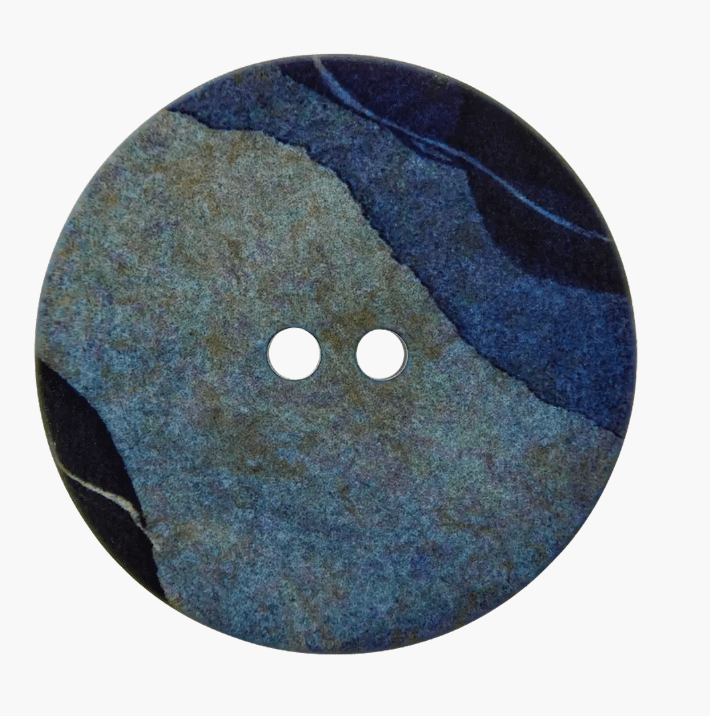 Polyester button 2 - holes, with pattern, 34mm - Galedi Pins