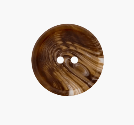 Polyester button 2 - holes, with grain, 25mm - Galedi Pins