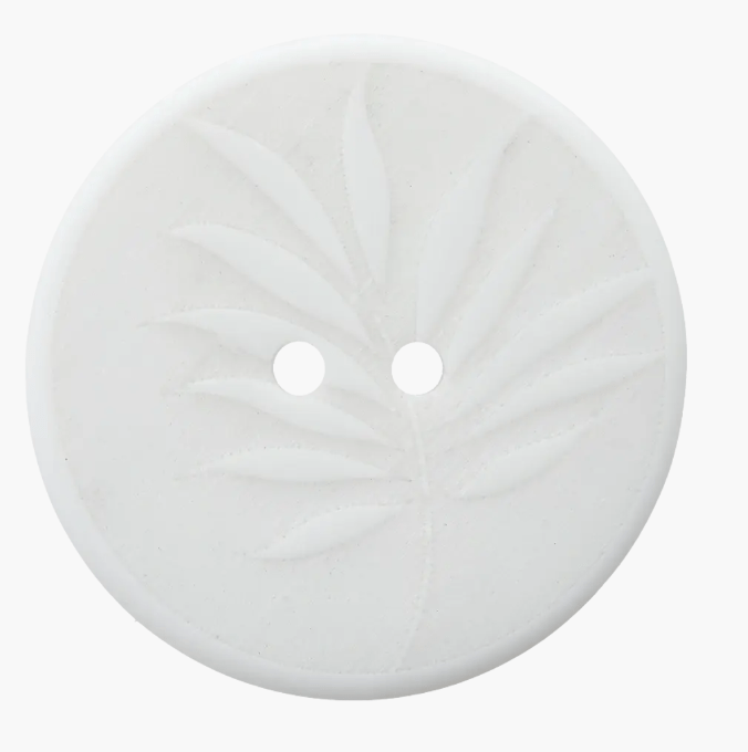 Polyester button 2 - holes, Leaf, recycled - Galedi Pins