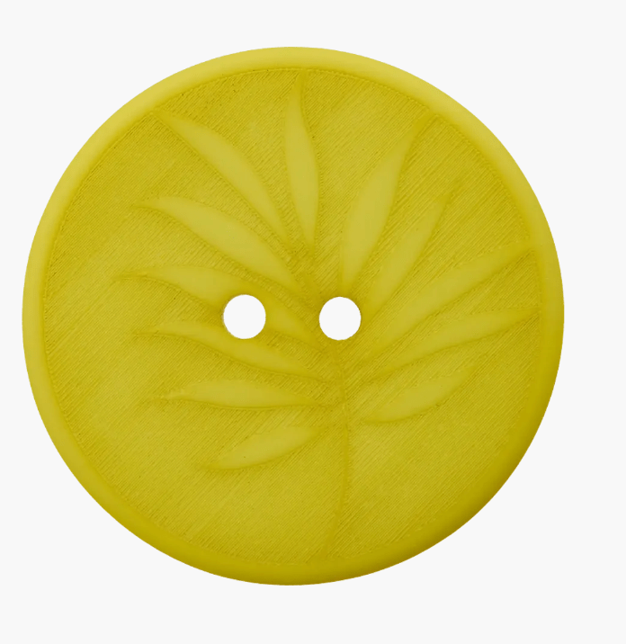Polyester button 2 - holes, Leaf, recycled - Galedi Pins