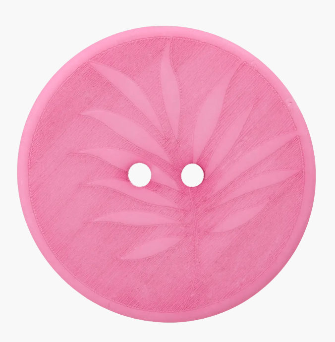 Polyester button 2 - holes, Leaf, recycled - Galedi Pins