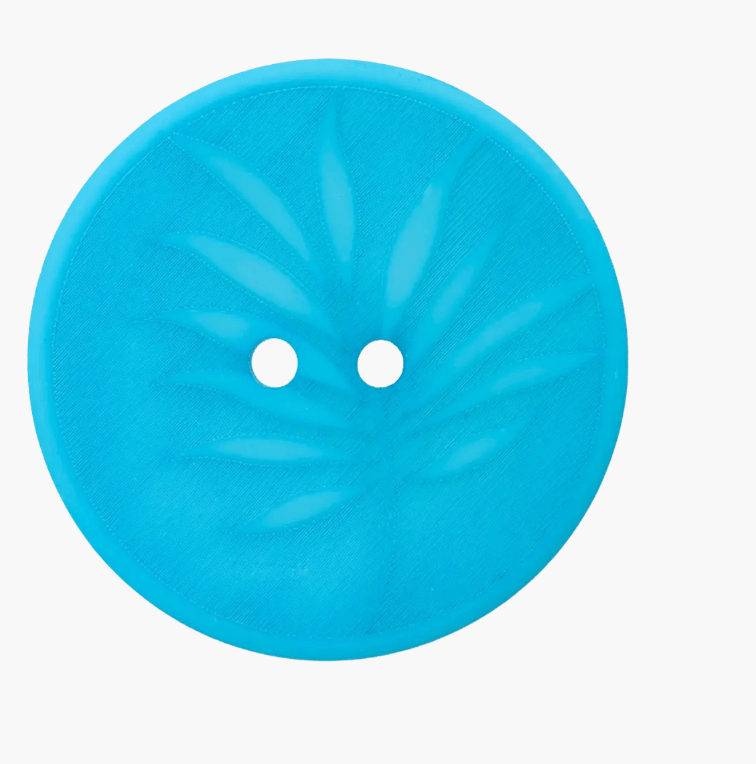 Polyester button 2 - holes, Leaf, recycled - Galedi Pins