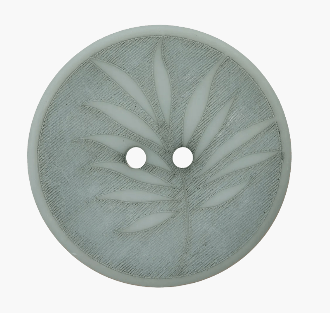 Polyester button 2 - holes, Leaf, recycled - Galedi Pins