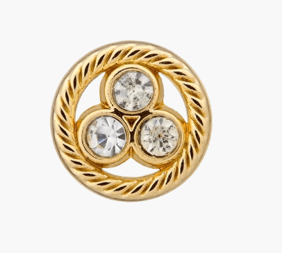 Metal/rhinestone button shank, 11mm - Galedi Pins