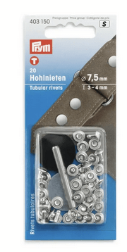 Hollow rivets, 3 - 4mm, silver - coloured - Galedi Pins
