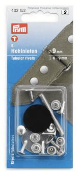 Hollow rivets, 3 - 4mm, silver - coloured - Galedi Pins