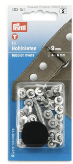 Hollow rivets, 3 - 4mm, silver - coloured - Galedi Pins