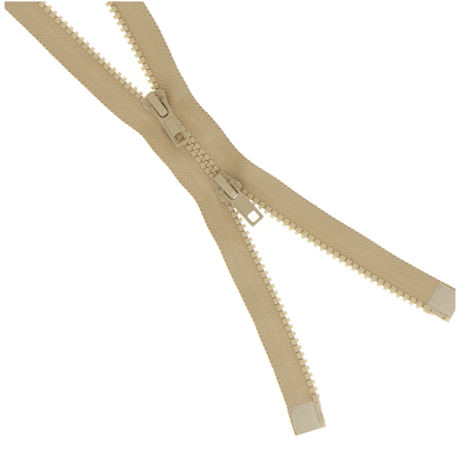 Galedi Chunky open-end 2-way zip in beige.