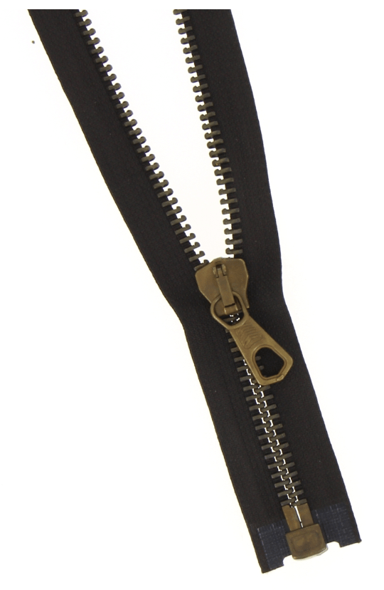 Brass Heavy Weight Jacket Zip Open End: 80cm - Galedi Pins