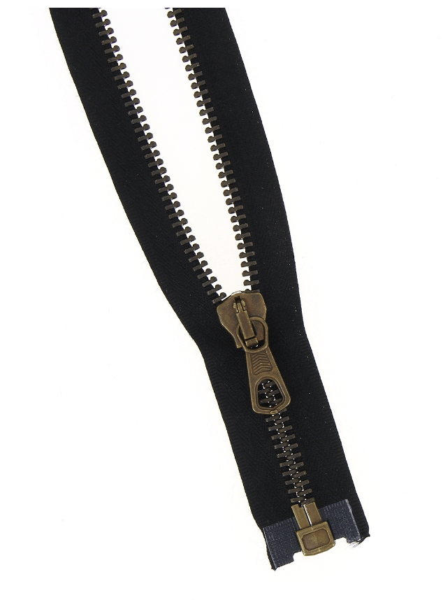 Brass Heavy Weight Jacket Zip Open End: 80cm - Galedi Pins