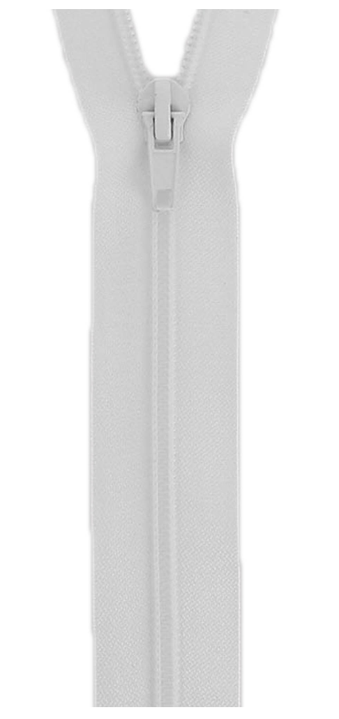 Gütermann 80cm white nylon open-end coil zipper.