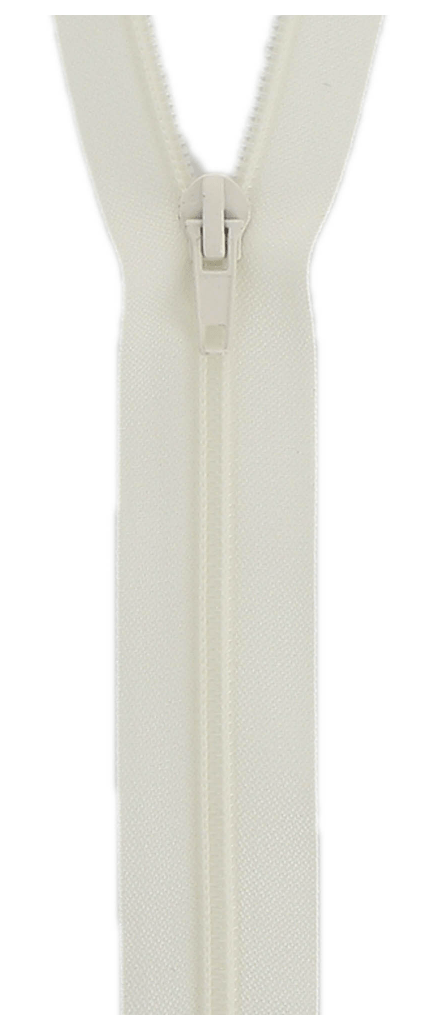 Gütermann 80cm medium weight nylon coil zipper in off-white.