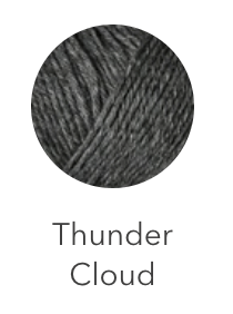 Dark grey heavy merino wool yarn named Thunder Cloud.