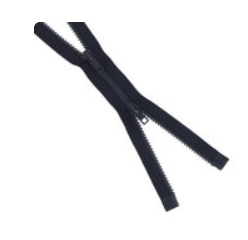 Black 90cm chunky 2-way open-end molded plastic zipper
