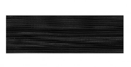 Black polyester continuous zipper tape with brass mesh detail.
