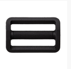 Black plastic 30mm adjuster buckle with three horizontal slots.