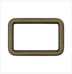 Prym rectangular metal ring, 25mm, in a bronze finish.