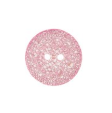 Pink 18mm recycled eggshell 2-hole button with a matte finish.