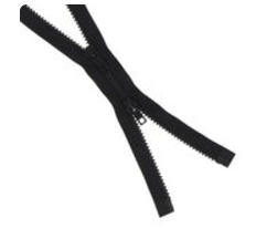 Black 100cm medium weight moulded plastic 2-way open-end zip.