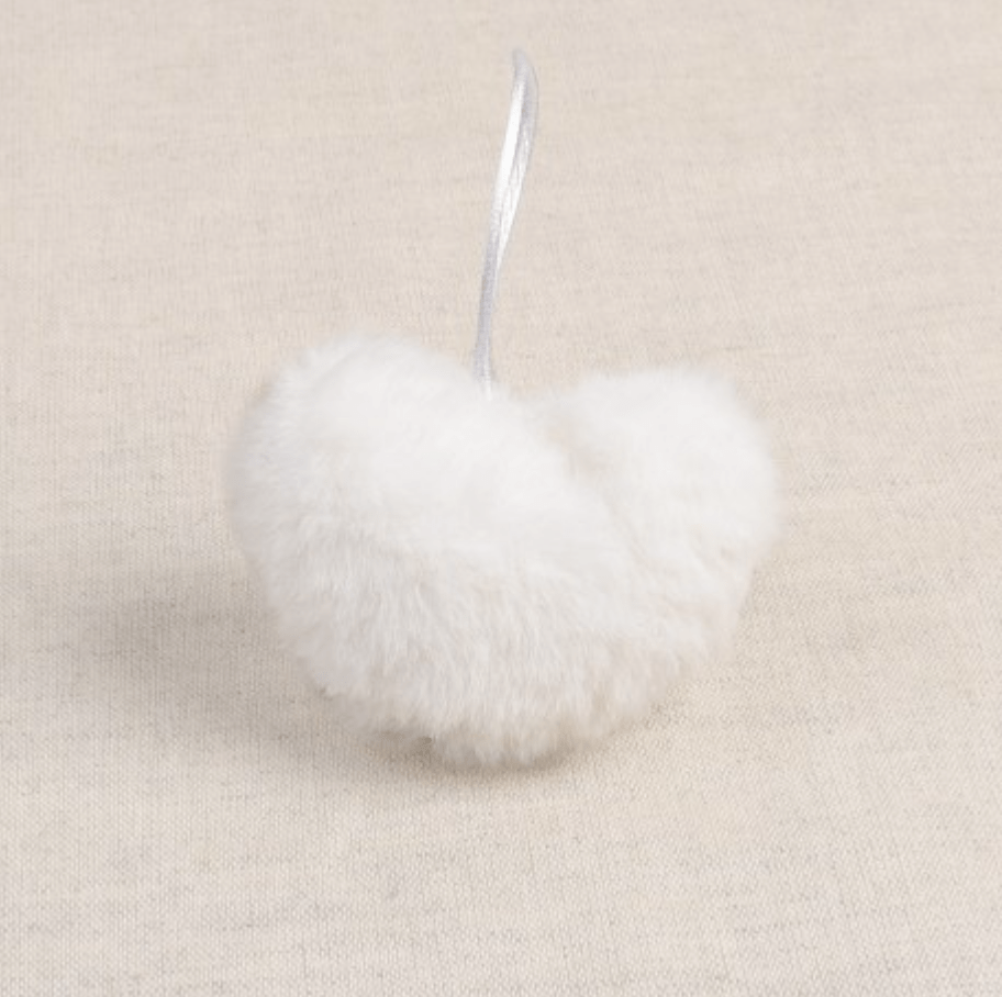 Galedi Faux Fur Pompon heart shaped decorative accessory.