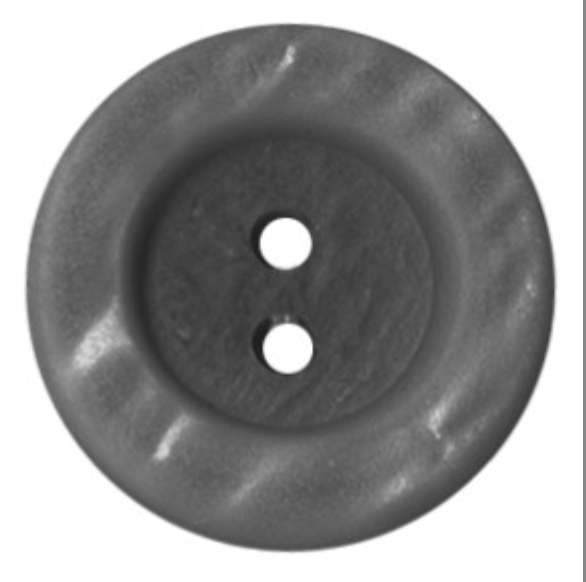 Stephanoise 23mm polyester button with two holes and a bi-material design.