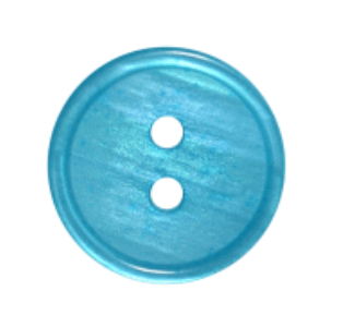 Galedi 12mm polyester 2-hole button with a ring edge and mother-of-pearl look.
