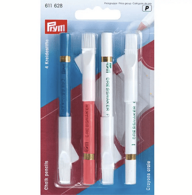 Chalk pencils and brush, white/blue - Galedi Pins