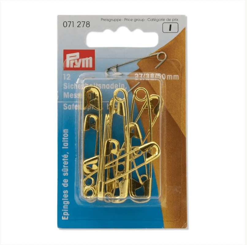 Safety pins, assorted, gold - coloured, 30 items - Galedi Pins