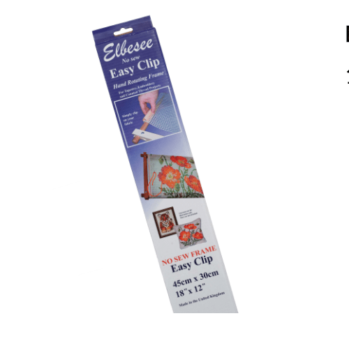 Elbesees Easy Clip tapestry and embroidery frame with rotating hand.
