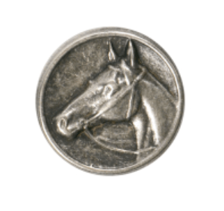 Metal Shank Button,Horse Head, 15mm/24L - Galedi Pins