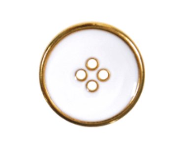 Metal 4 Hole Button with Gold Rim, 11mm/18L - Galedi Pins