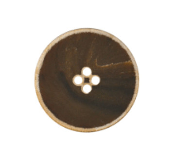 Galedi Pins distressed cream urea button with 4 holes, 25mm.
