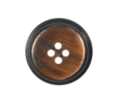 Raised Centre Brushed 4 Hole Button, 15mm/ 24L - Galedi Pins