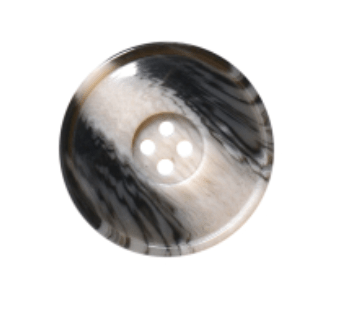 Horn Look 4 Hole Button, 15mm/24L - Galedi Pins