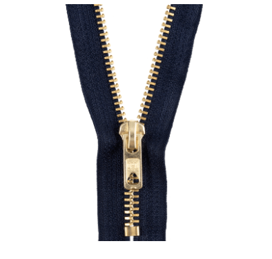 Zip: Closed End: Gold Metal: 20cm - Galedi Pins