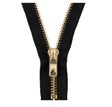 Zip: Closed End: Gold Metal: 20cm - Galedi Pins
