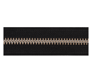 Galedi 70cm open end metal zip in silver and light gold.