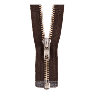 Zip: Open End: Silver/Light Gold Metal: 75cm - Galedi Pins