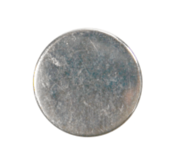 Plain 11mm metal shank button with a brushed silver finish.