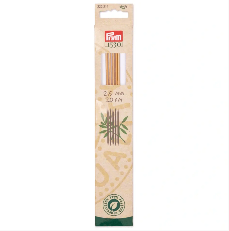 Double - pointed knitting needles Prym 1530, bamboo, 20cm - Galedi Pins