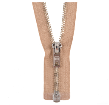 Metal Open End Zip – Silver/Gold – 45cm | Galedi Pins