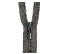 Galedi 45cm closed end polyester zipper in dark grey.