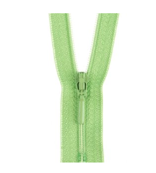 Closed end light green polyester zipper, 55cm long.