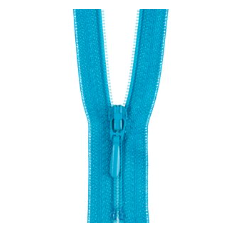 Closed end turquoise polyester zipper with a 4mm chain.