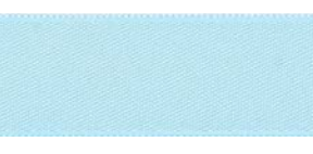 Light blue double-faced satin ribbon on a roll.