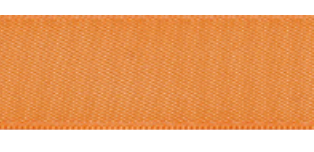 Orange double-faced satin ribbon with a ribbed texture.