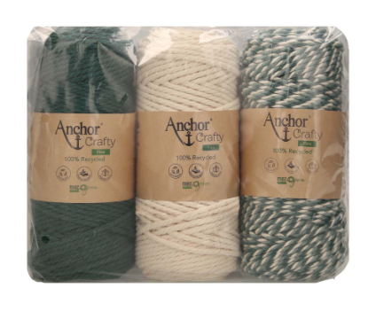 Anchor Craft Yarn – Crafty Fine 3mm Twisted Cotton-Polyester Yarn Set