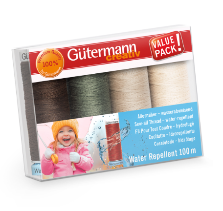 Gutermann Water Repellent Sew-All Thread Set – 4 x 100m Reels