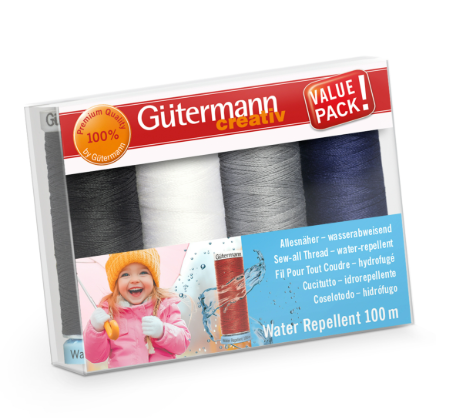 Gutermann Water Repellent Sew-All Thread Set – 4 x 100m Reels